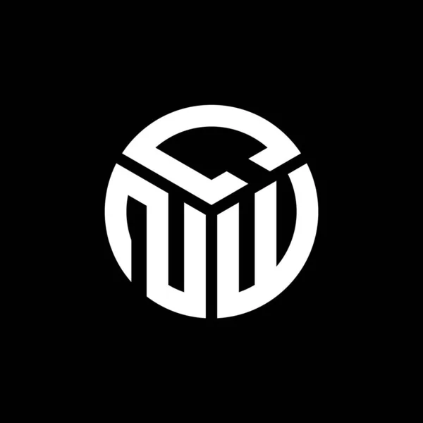 Diseño Del Logotipo Letra Cnw Sobre Fondo Negro Cnw Iniciales — Vector de stock