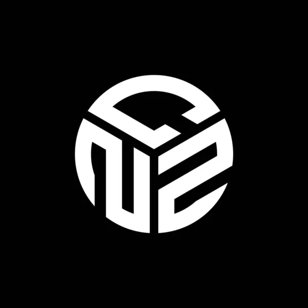 Projekt Logo Litery Cnz Czarnym Tle Cnz Twórcze Inicjały Koncepcja — Wektor stockowy