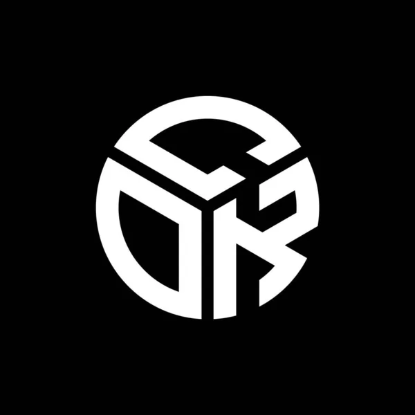 Diseño Del Logotipo Letra Cok Sobre Fondo Negro Cok Iniciales — Archivo Imágenes Vectoriales