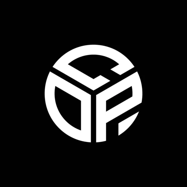 Cop Design Logotipo Carta Fundo Preto Cop Iniciais Criativas Conceito —  Vetores de Stock