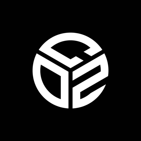 Coz Bokstav Logotyp Design Svart Bakgrund Coz Kreativa Initialer Brev — Stock vektor