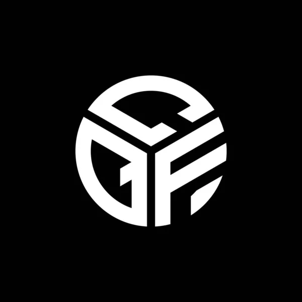 Siyah Arkaplan Üzerine Cqf Harf Logosu Tasarımı Cqf Yaratıcı Harflerin — Stok Vektör
