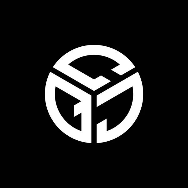 Siyah Arka Planda Cqj Harf Logosu Tasarımı Cqj Yaratıcı Harflerin — Stok Vektör