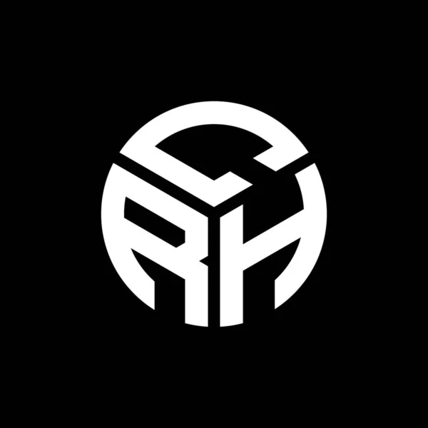 Siyah Arka Planda Crh Harf Logosu Tasarımı Crh Yaratıcı Harflerin — Stok Vektör