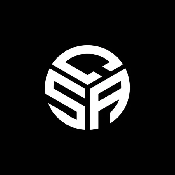 Diseño Del Logotipo Letra Csa Sobre Fondo Negro Csa Iniciales — Vector de stock