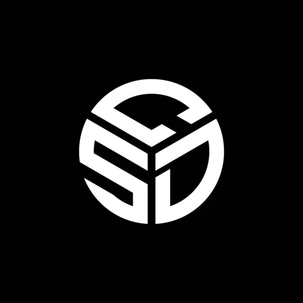 Siyah Arka Planda Csd Harf Logosu Tasarımı Csd Yaratıcı Harflerin — Stok Vektör