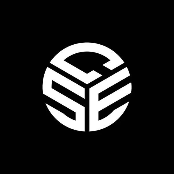Diseño Del Logotipo Letra Cse Sobre Fondo Negro Cse Iniciales — Vector de stock