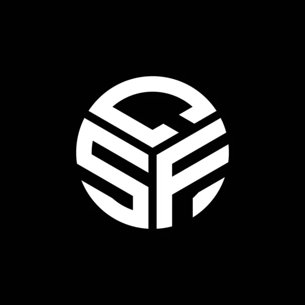 Csf Brev Logotyp Design Svart Bakgrund Csf Kreativa Initialer Brev — Stock vektor