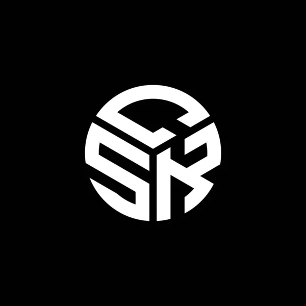 Diseño Del Logotipo Letra Csk Sobre Fondo Negro Csk Iniciales — Vector de stock