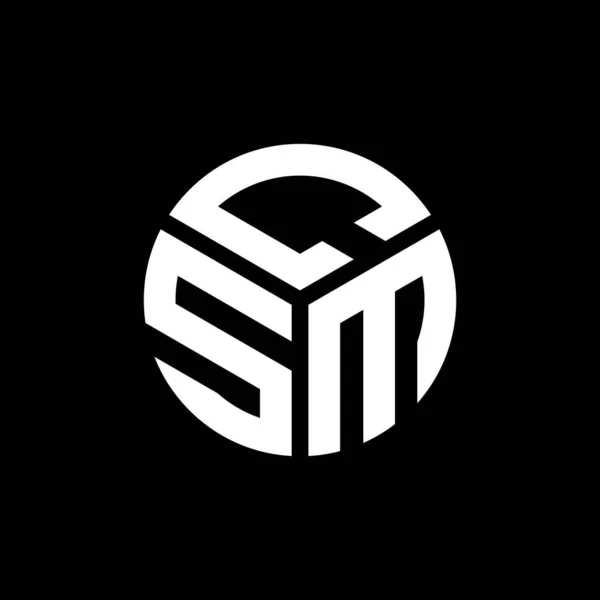 Дизайн Логотипа Csm Чёрном Фоне Креативные Инициалы Csm Буквенно Обозначают — стоковый вектор