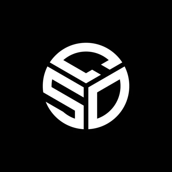 Cso Design Logotipo Carta Fundo Preto Cso Iniciais Criativas Conceito — Vetor de Stock