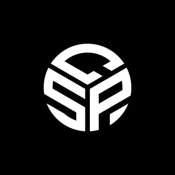 Csp Lettre Logo Design Sur Fond Noir Csp Initiales Créatives — Image vectorielle