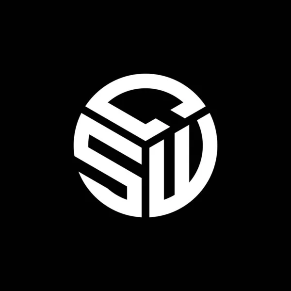Csw Design Logotipo Carta Fundo Preto Csw Iniciais Criativas Conceito —  Vetores de Stock