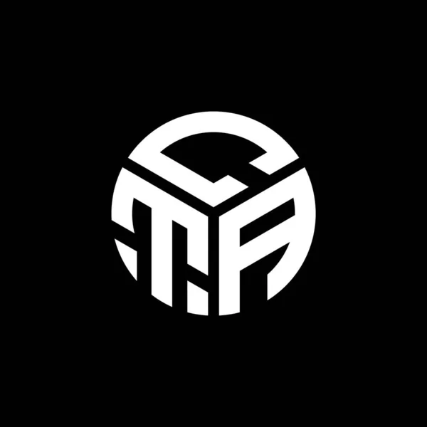 Projekt Logo Litery Cta Czarnym Tle Cta Twórcze Inicjały Koncepcja — Wektor stockowy