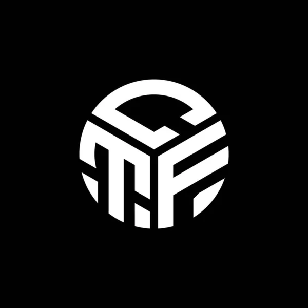 Diseño Del Logotipo Letra Ctf Sobre Fondo Negro Ctf Iniciales — Vector de stock