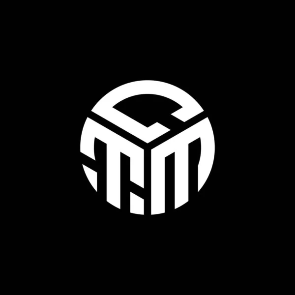 Ctm Lettre Logo Design Sur Fond Noir Ctm Initiales Créatives — Image vectorielle