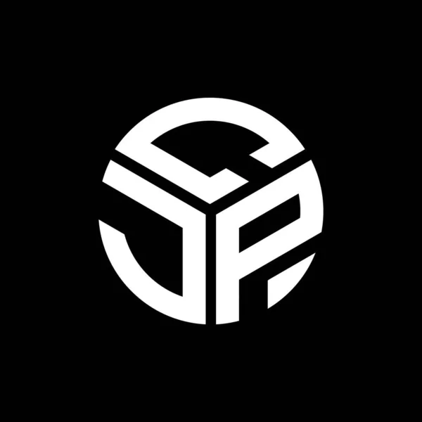 Modèle Logo Lettre Cjp Sur Fond Noir Cjp Initiales Créatives — Image vectorielle