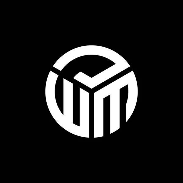 Diseño Del Logotipo Letra Jwm Sobre Fondo Negro Jwm Iniciales — Vector de stock