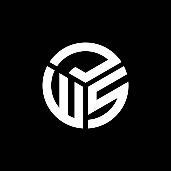 Jws Lettre Logo Design Sur Fond Noir Jws Initiales Créatives — Image vectorielle