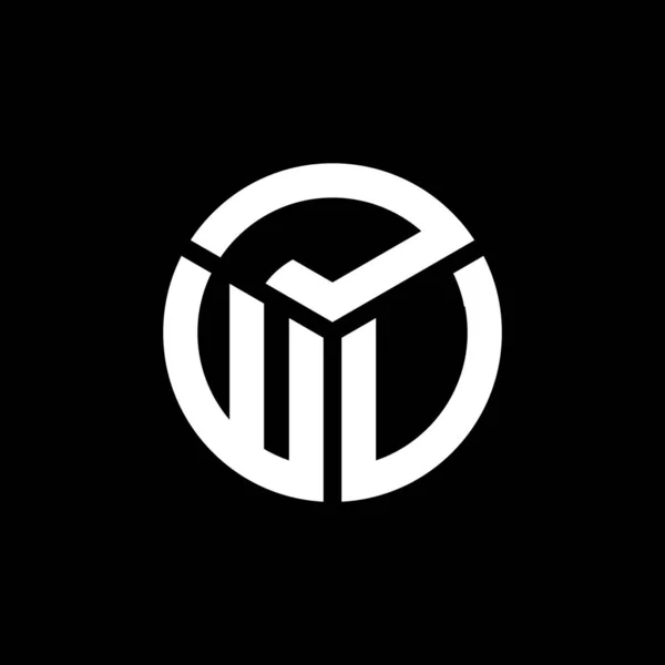 Diseño Del Logotipo Letra Jwv Sobre Fondo Negro Jwv Iniciales — Vector de stock