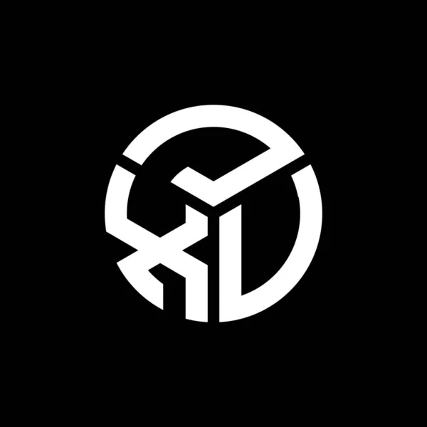 Siyah Arkaplanda Jxv Harf Logosu Tasarımı Jxv Yaratıcı Harflerin Baş — Stok Vektör
