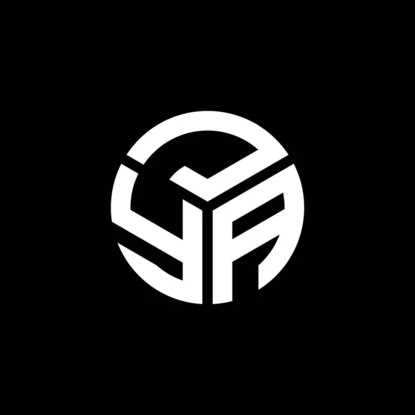 Siyah Arka Planda Jya Harf Logosu Tasarımı Jya Yaratıcı Harf — Stok Vektör