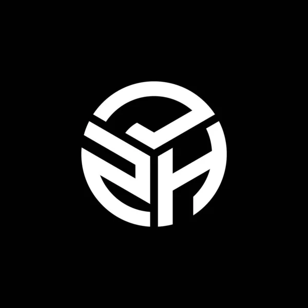 Siyah Arkaplanda Jzh Harf Logosu Tasarımı Jzh Yaratıcı Harflerin Baş — Stok Vektör