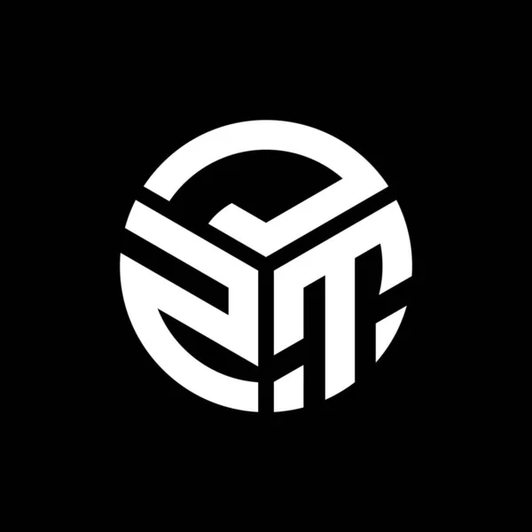 Jzt Lettre Logo Design Sur Fond Noir Jzt Initiales Créatives — Image vectorielle