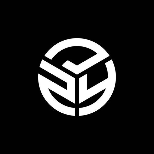 Jzy Lettre Logo Design Sur Fond Noir Jzy Initiales Créatives — Image vectorielle