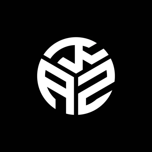 Diseño Del Logotipo Letra Kaz Sobre Fondo Negro Kaz Iniciales — Vector de stock