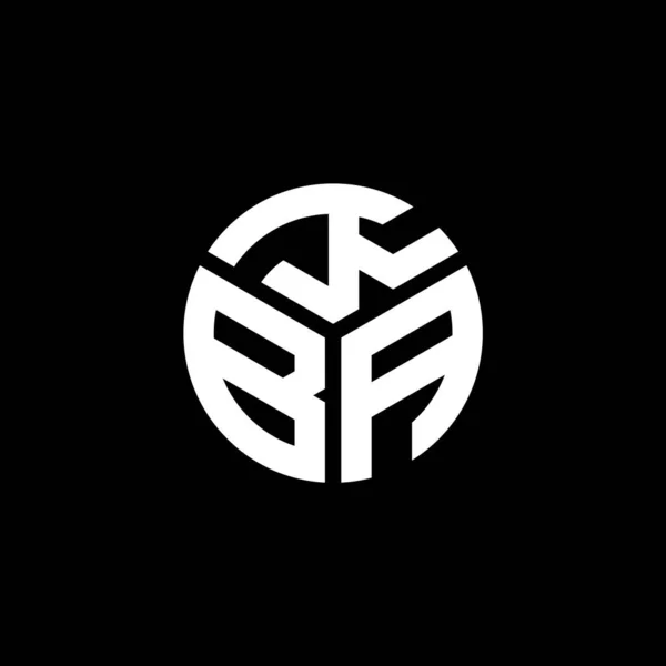 Diseño Del Logotipo Letra Kba Sobre Fondo Negro Kba Iniciales — Vector de stock