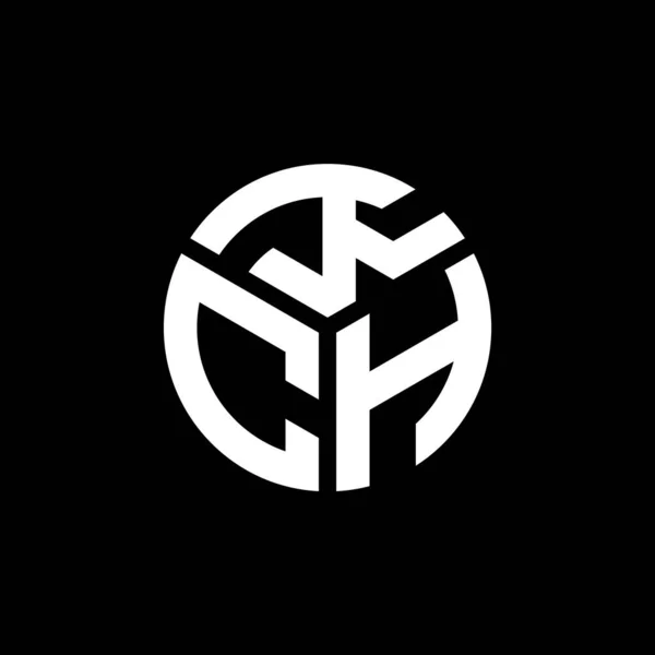 Diseño Del Logotipo Letra Kch Sobre Fondo Negro Kch Iniciales — Vector de stock
