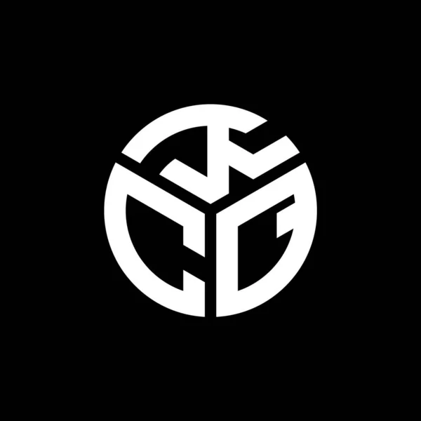 Diseño Del Logotipo Letra Kcq Sobre Fondo Negro Kcq Iniciales — Vector de stock