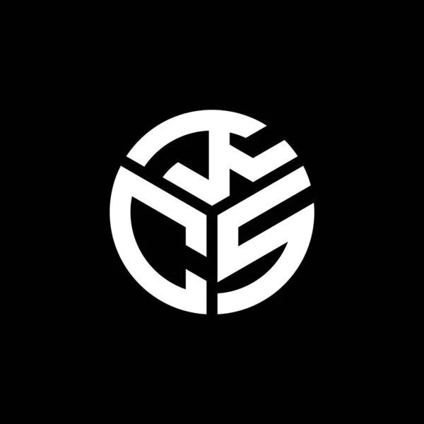Desain Logo Huruf Kcs Pada Latar Belakang Hitam Konsep Logo - Stok Vektor