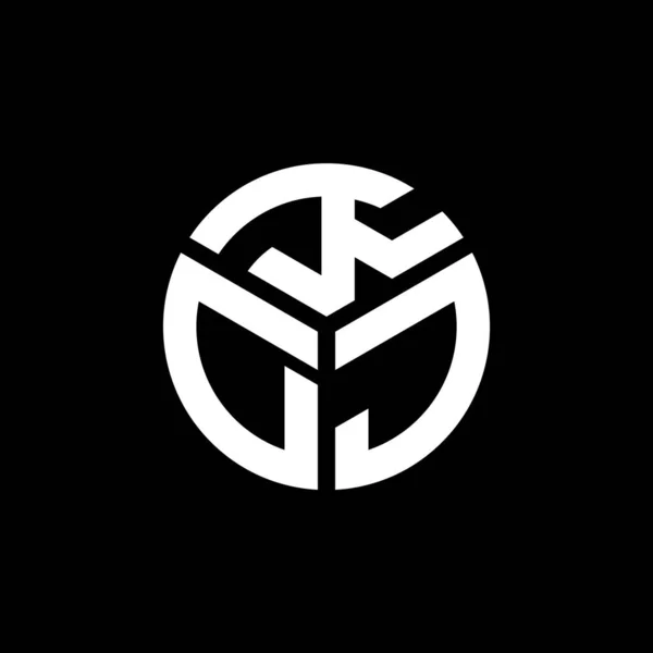 Diseño Del Logotipo Letra Kdj Sobre Fondo Negro Kdj Iniciales — Vector de stock
