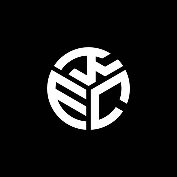 Kec Design Logotipo Carta Fundo Preto Kec Iniciais Criativas Conceito — Vetor de Stock