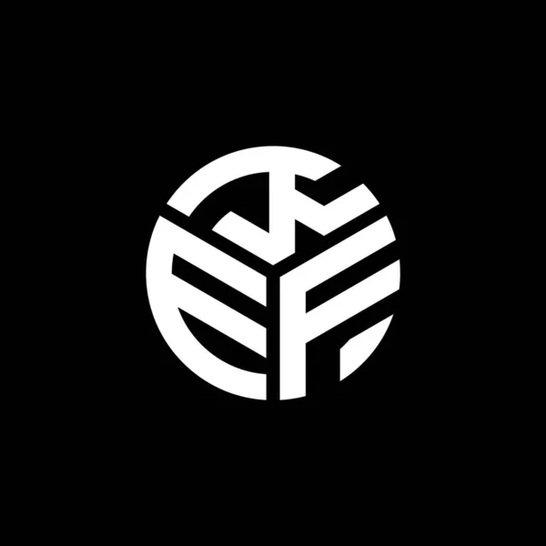 Logo Desain Huruf Kef Pada Latar Belakang Hitam Kreatif Kef - Stok Vektor