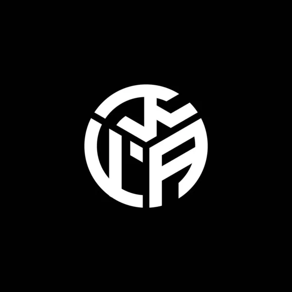 Diseño Del Logotipo Letra Kfa Sobre Fondo Negro Kfa Iniciales — Vector de stock
