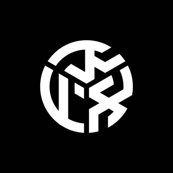 Diseño Del Logotipo Letra Kfx Sobre Fondo Negro Kfx Iniciales — Vector de stock