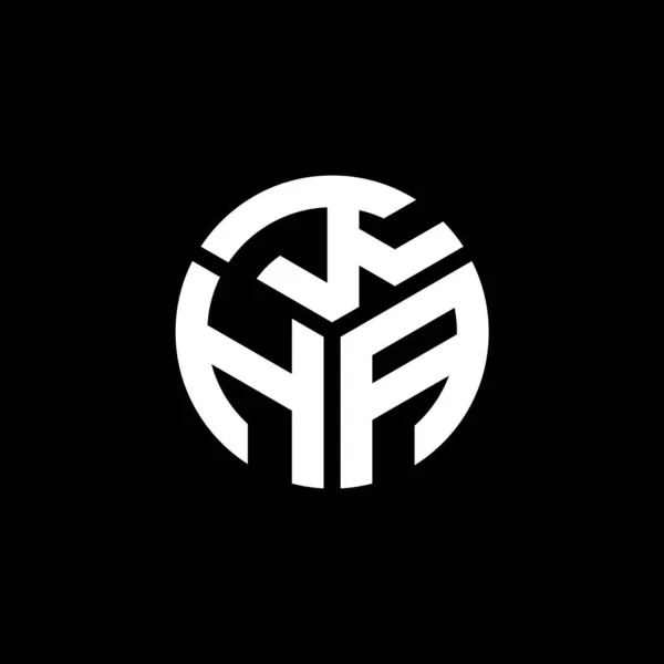 Desain Logo Huruf Kha Pada Latar Belakang Hitam Konsep Logo - Stok Vektor