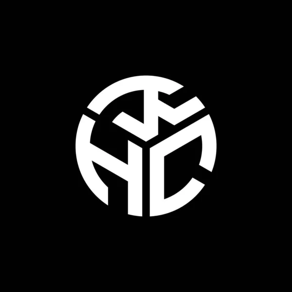 Diseño Del Logotipo Letra Khc Sobre Fondo Negro Khc Iniciales — Vector de stock