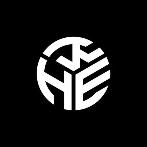 黒い背景にKheの手紙のロゴデザイン Kheクリエイティブイニシャルレターロゴコンセプト 彼の手紙のデザイン — ストックベクタ