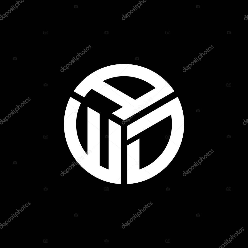 AWD letter logo design on black background. AWD creative initials letter logo concept. AWD letter design.
