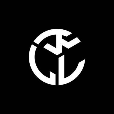 Siyah arkaplanda KLL harfi logo tasarımı. Yaratıcı harflerin baş harfleri logo konsepti. KLL harf tasarımı.