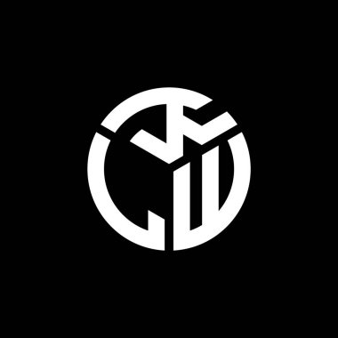 Siyah arkaplanda KLW harf logosu tasarımı. KLW yaratıcı harflerin baş harfleri logo kavramı. KLW harf tasarımı.