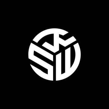 Siyah arkaplanda KSW harf logosu tasarımı. KSW yaratıcı harflerin baş harfleri logo kavramı. KSW harf tasarımı.
