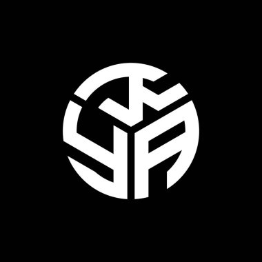 Siyah arka planda KYA harf logosu tasarımı. KYA yaratıcı harflerin baş harfleri logo kavramı. KYA harf tasarımı.