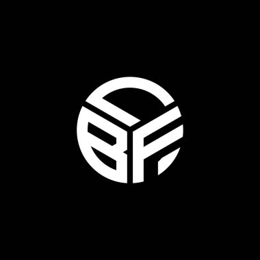 LBF harf logosu tasarımı siyah arka planda. LBF yaratıcı harflerin baş harfleri logo kavramı. LBF harf tasarımı.