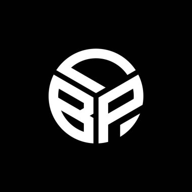 Siyah arka planda LBP harf logosu tasarımı. LBP yaratıcı harflerin baş harfleri logo kavramı. LBP harf tasarımı.