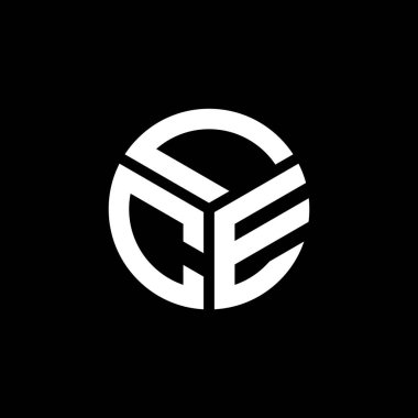 LCE harfi logo tasarımı siyah arkaplan üzerine. LCE yaratıcı harflerin baş harfleri logo kavramı. LCE harf tasarımı.